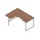 hoek-bureau,HxBxD 730x1600x1200mm,blad canaletto-hout,verdieping links