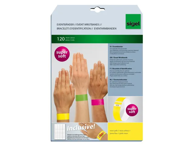 Evenementenbandjes Sigel Neon Geel
