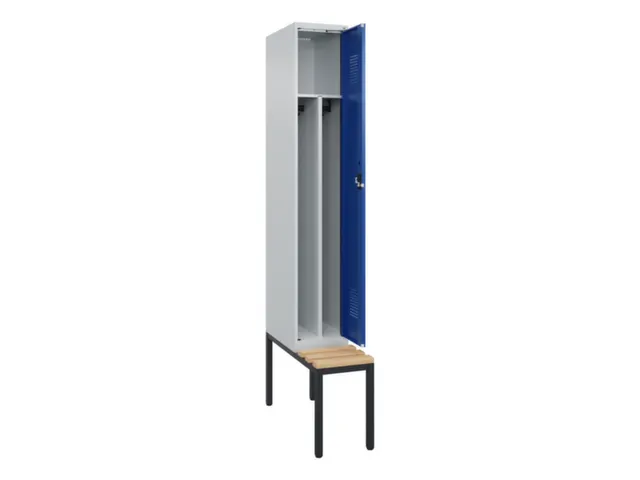 locker met bank,voor scheiding van kleding,HxBxD 2120x300x815mm,1vak