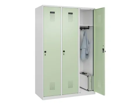 locker,HxBxD 1850x1200x500mm,3vak,vak B 400mm,draaigrendel