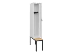 locker met bank,HxBxD 1950x300x815mm,1vak,vak B 300mm,draaigrendel