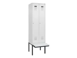 locker met bank,voor scheiding van kleding,HxBxD 2120x600x815mm,2vak