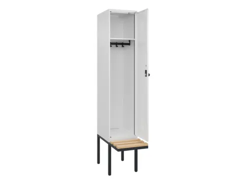 locker met bank,HxBxD 2120x400x815mm,1vak,vak B 400mm,draaigrendel