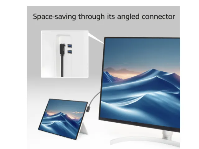 Kabel ACT USB-C hoek links/rechts USB-C hoek boven/beneden 10Gbps 1m
