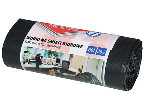 Vuilniszak 59x72cm 60L LDPE zwart 20 stuks