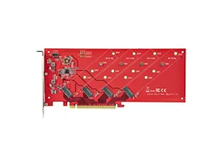 Quad M.2 PCI Express SSD Adapter Kaart voor NVMe/Ahci Ssd - 5