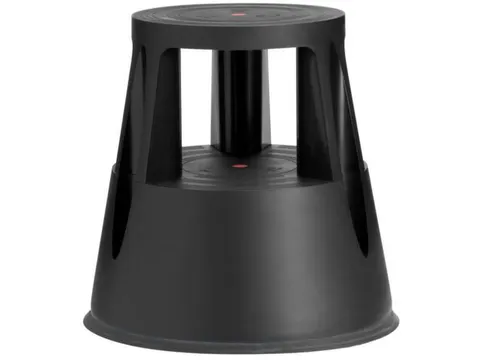 verrijdbaar opstapje,kunststof,RAL9005,trede Ø 283mm,3geveerde wielen