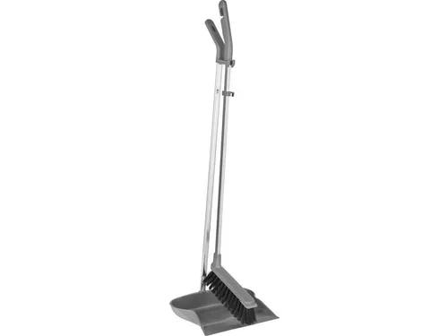 Vikan ErgoClean 559518 stoffer en blik set met lange steel lichtgrijs