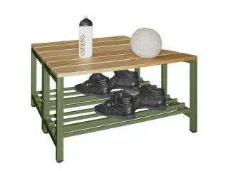 dubbele zitbank,LxD 1000x740mm,houten lijst beuken,onderstel RAL6011 - 2
