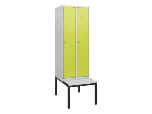 locker met bank,HxBxD 1950x600x815mm,2vak,vak B 300mm,cil.-slot