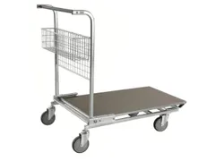 Chariot avec barre de poussée,force 200kg,plateau Lxl 850x600mm