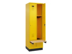 locker met bank,HxBxD 1950x600x815mm,2vak,vak B 300mm,cilinderslot