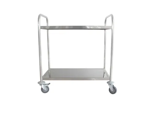 RVS Serveerwagen Draagverm. 100kg 2 Etages Laadvl. LxB 820x500mm