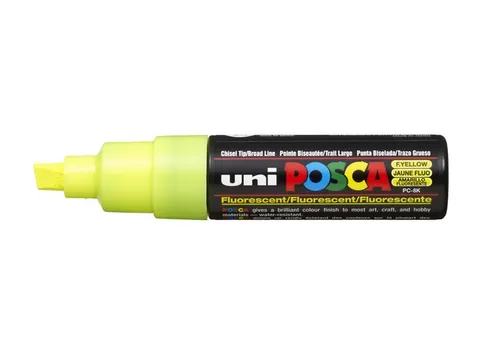 Verfstift Posca PC8K Brede punt 8mm schuin fluor geel