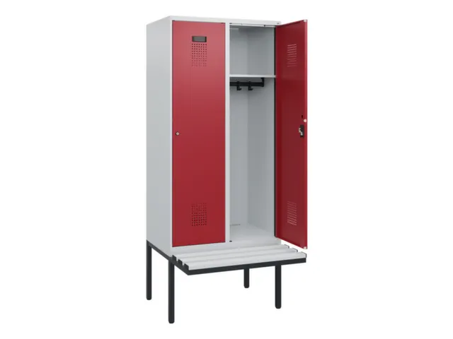 locker met bank,HxBxD 1950x800x815mm,2vak,vak B 400mm,cilinderslot