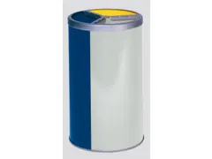 Afvalverzamelstation 3x30 Liter 720x420mm Staal Geel/Blauw/Lichtgrijs
