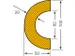 protection de tube,coude,LxØ 1000x50-70mm,PU,jaune/noir,autoadhésif