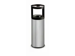 RVS combi-asbak,HxØ 800x250mm,afvalbak inhoud 25l,romp RVS,bluskop