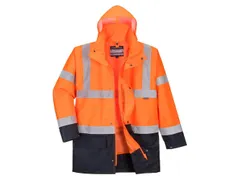 Portwest S766 Essential 5-in-1 hi-vis parka, oranje/marineblauw, maat