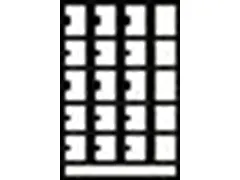 lockerkast,HxBxD 1850x1600x500mm,4x5vakken,RAL7035,front RAL5010