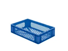 Euronorm-stapelbak 26l 145x600x400mm Wanden/bodem Opengewerkt Blauw