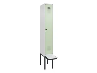 locker met bank,voor scheiding van kleding,HxBxD 2120x300x815mm,1vak - 2