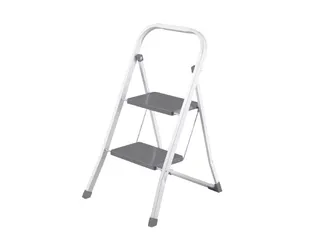 Perel Huishoudtrap met hoge beugel 2 treden antislip inklapbaar - 1