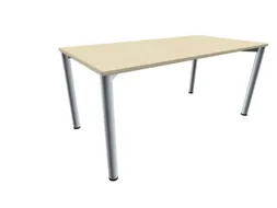 vergadertafel HxBxD 72x160x80cm rechthoekig 4voeten Esdoorn alu