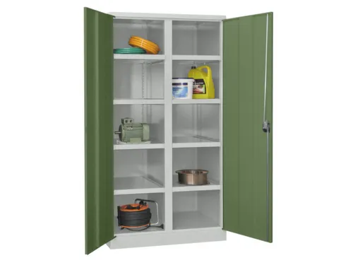 zwaarlastkast 1950x1040x630mm openslaande deuren RAL7035 front RAL6011