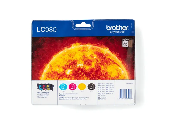 Inktcartridge Brother LC-980VALBP zwart + 3 kleuren