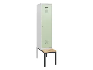 locker met bank,HxBxD 1950x400x815mm,1vak,vak B 400mm,cilinderslot - 2
