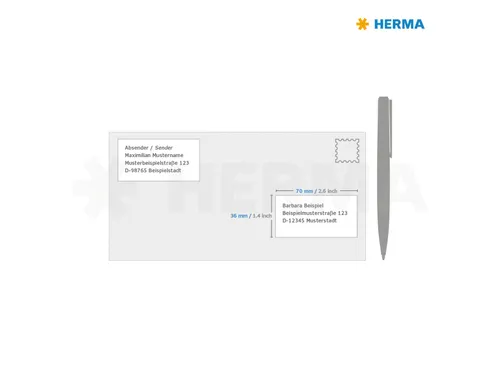 HERMA 10905 Power Etiketten A4 70x36mm Wit 600 stuks