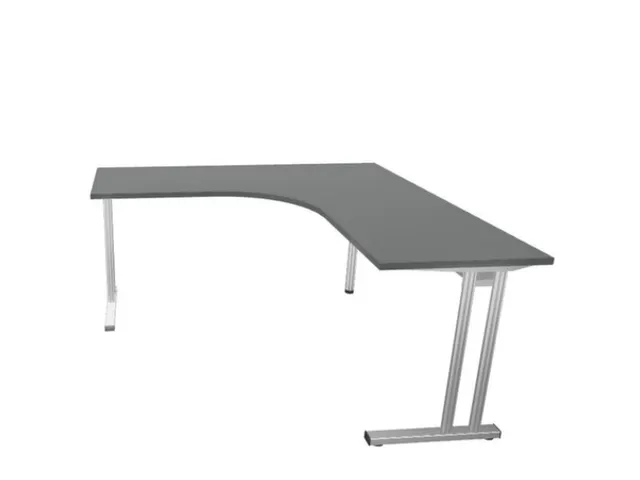 bureau in vrije vorm,HxBxD 740x1600x1600mm,vrije vorm,MS-donkergrijs