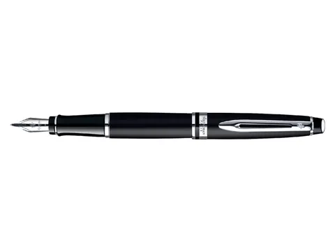 Vulpen Waterman Expert Black lacquer CT Medium Blauwe inkt