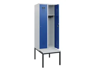 locker met bank,HxBxD 1950x600x815mm,2vak,vak B 300mm,cilinderslot - 1