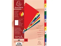 Exacom Tabbladen A4 Pp 12-delig 11-gaats Assorti
