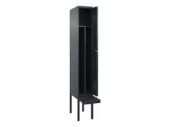 locker met bank,voor scheiding van kleding,HxBxD 2120x300x815mm,1vak