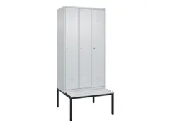 locker met bank,HxBxD 2120x900x815mm,3vak,vak B 300mm,cil.-slot