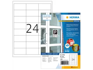 HERMA 10792 Weerbestendige etiketten A4 66x33,8mm Wit 1920 stuks - 1