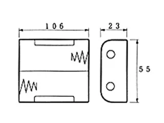 Batterijhouder Voor 2 x C-CEL (Voor Batterijclips) - 3