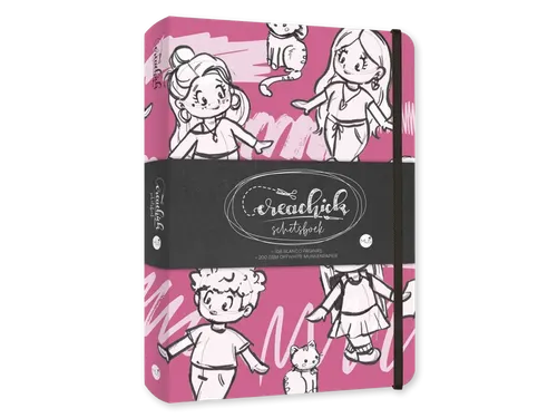 Schetsboek CreaChick Raspberry 108 pagina's 200 gram