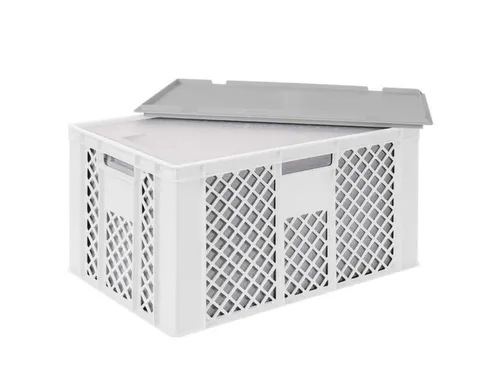 Euronorm-stapelbak,m. isoleerbox,HxLxB 320x600x400mm,63/35l,HDPE,wit