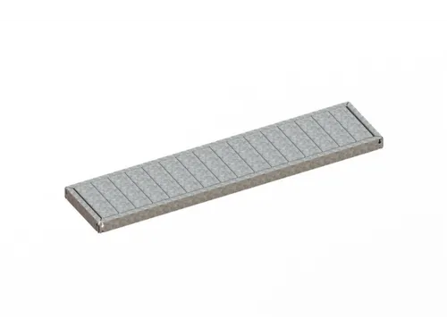 legbord van plaatstaal,v. breedvakstelling,BxD 1700x400mm,vakl. 500kg