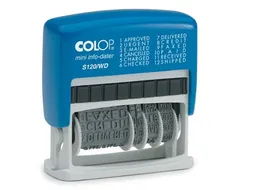 Woorddatumstempel Mini Info-Dater S120/WD Nederlands Rood Blauw