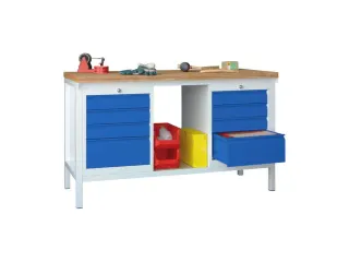 Werkbank 900x1500x700mm 8laden Frame/behuizing Ral7035 Front Ral5010 - 2