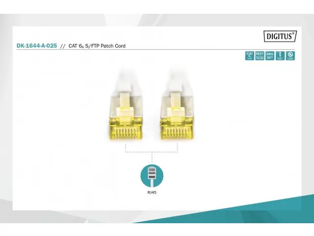 CAT 6A S-FTP patchkabel Cu LSZH AWG 26/7 Lengte 2,5m Grijs