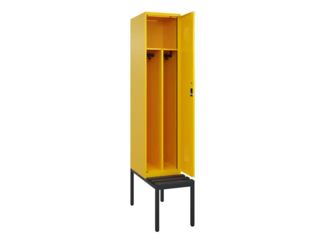 locker met bank,voor scheiding van kleding,HxBxD 2120x400x815mm,1vak