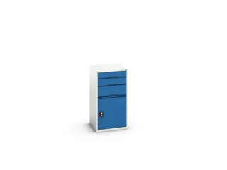 ladekast HxBxD 1000x525x550mm 3laden romp RAL7035 front RAL5010 - 1
