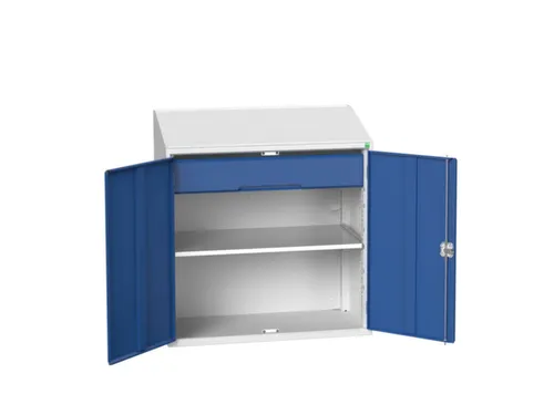 lessenaarkast 1130x1050x550mm legbord en lade RAL7035 + RAL5010