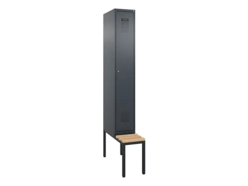 locker met bank,voor scheiding van kleding,HxBxD 2120x300x815mm,1vak